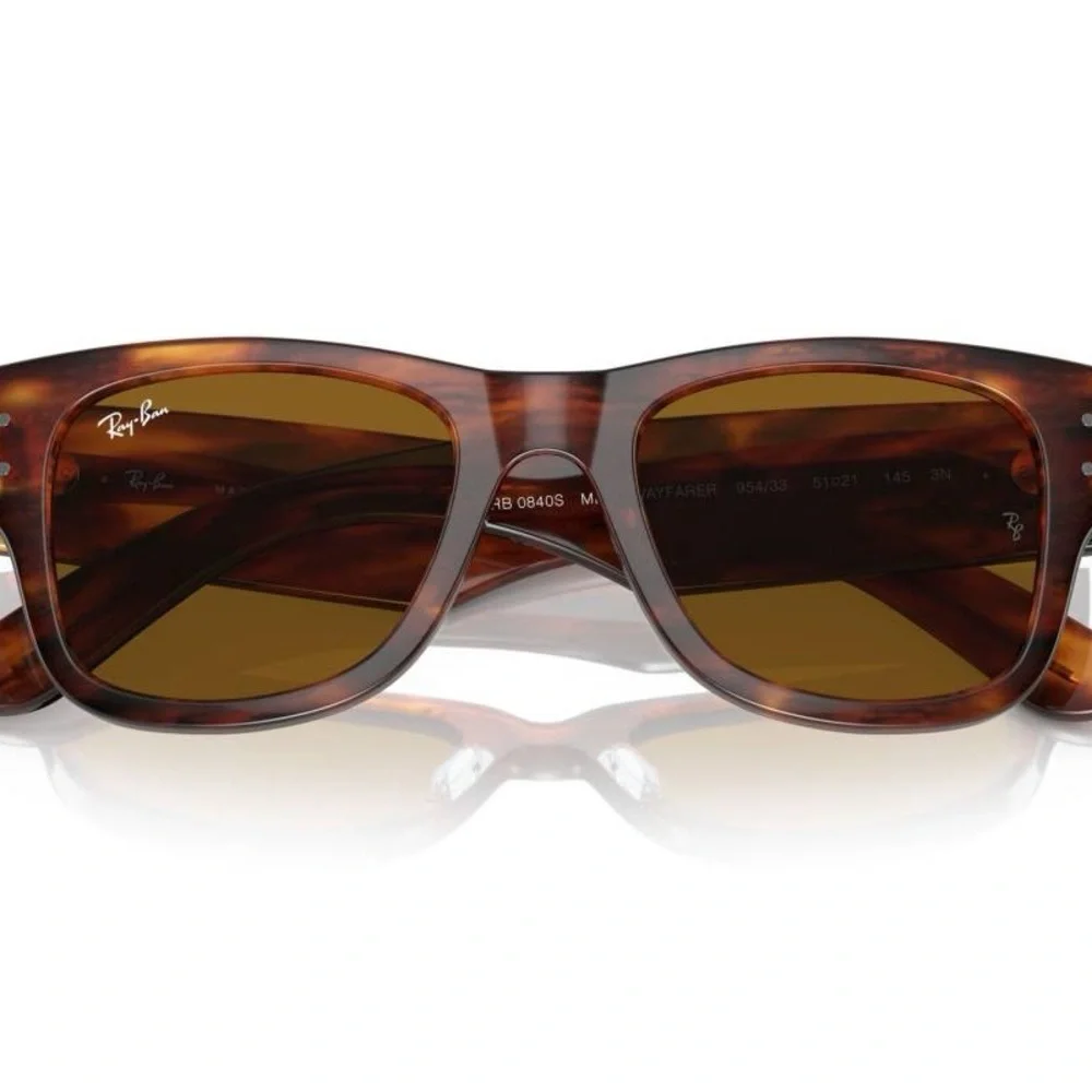 NEW Ray-Ban RB0840s Mega Wayfarer Sunglasses - Brown - Picture 5 of 6